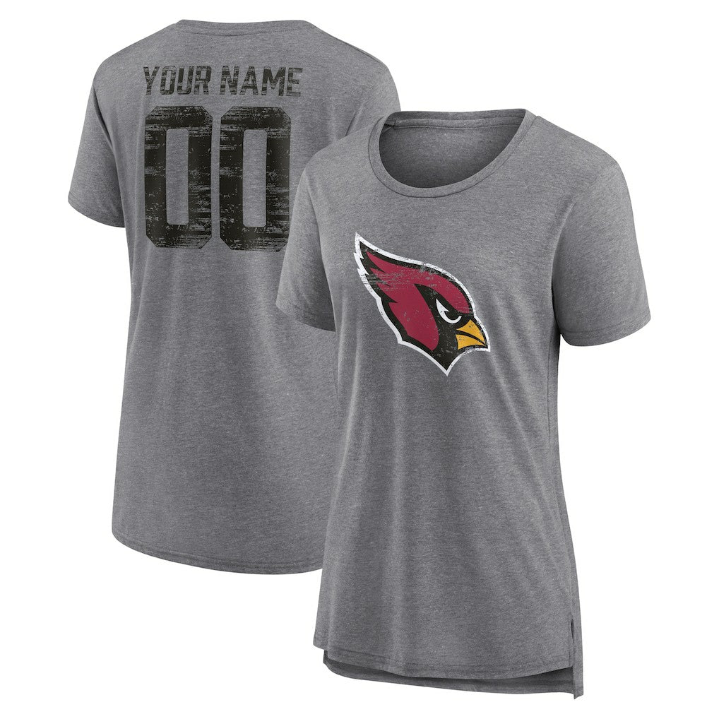 Arizona Cardinals Women's Heritage Custom Name & Number Tri-Blend T-Shirt | NFL Online