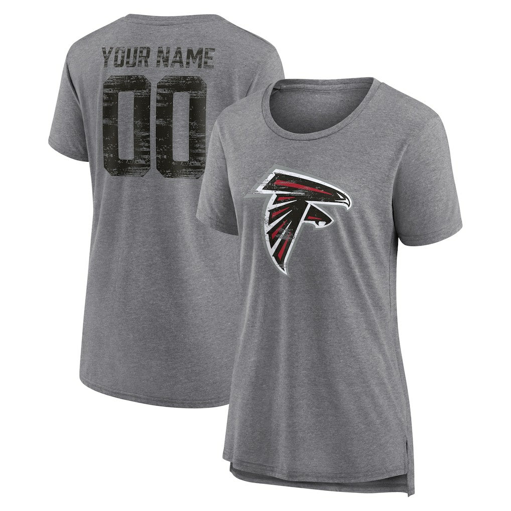 Atlanta Falcons Women's Heritage Custom Name & Number Tri-Blend T-Shirt | NFL New