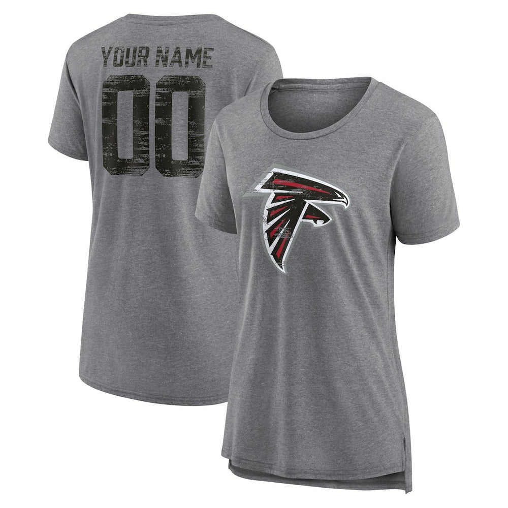 Atlanta Falcons Women's Heritage Custom Name & Number Tri-Blend T-Shirt | NFL New