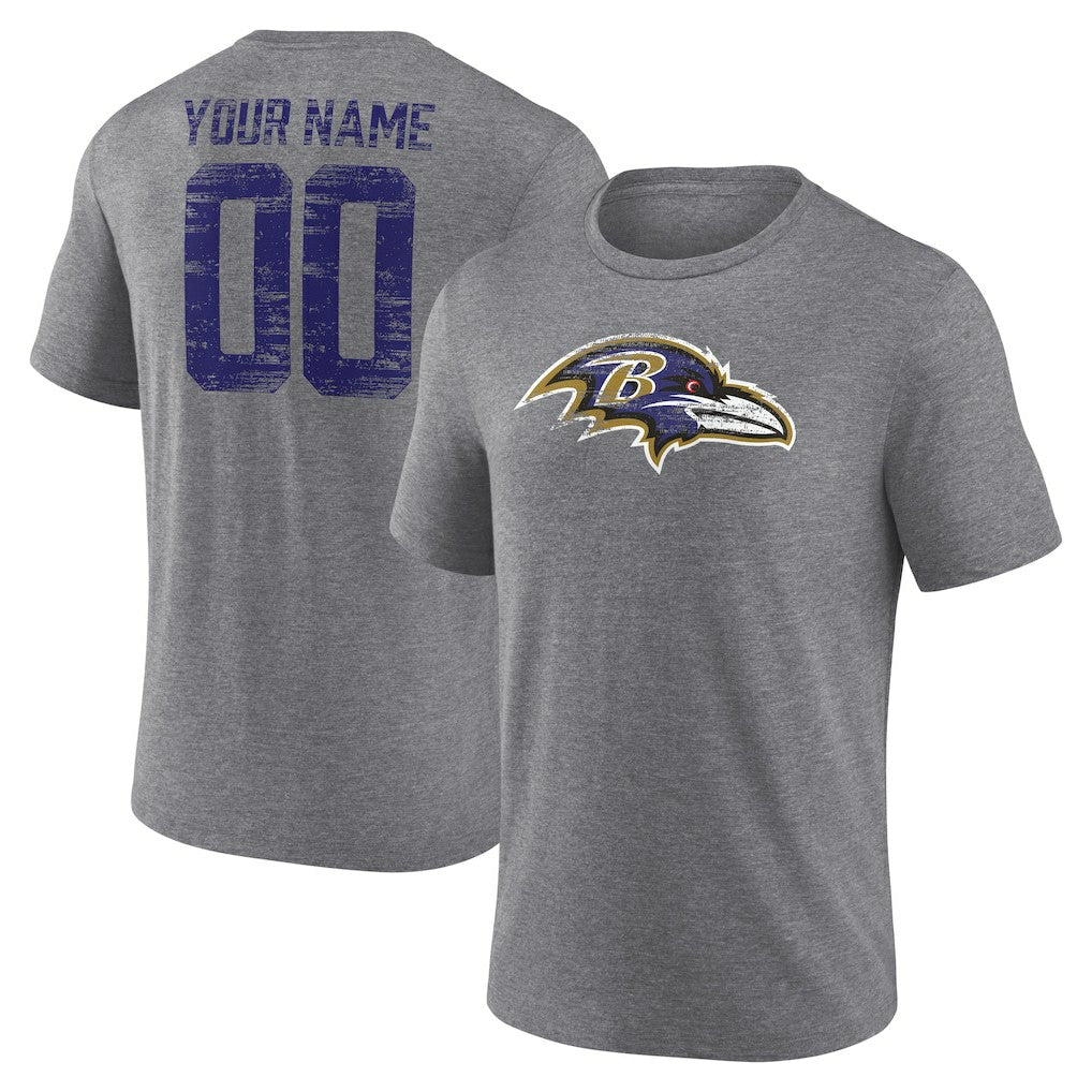 Baltimore Ravens Heritage Custom Name & Number Tri-Blend T-Shirt | NFL US