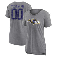 Baltimore Ravens Women's Heritage Custom Name & Number Tri-Blend T-Shirt | NFL Near me