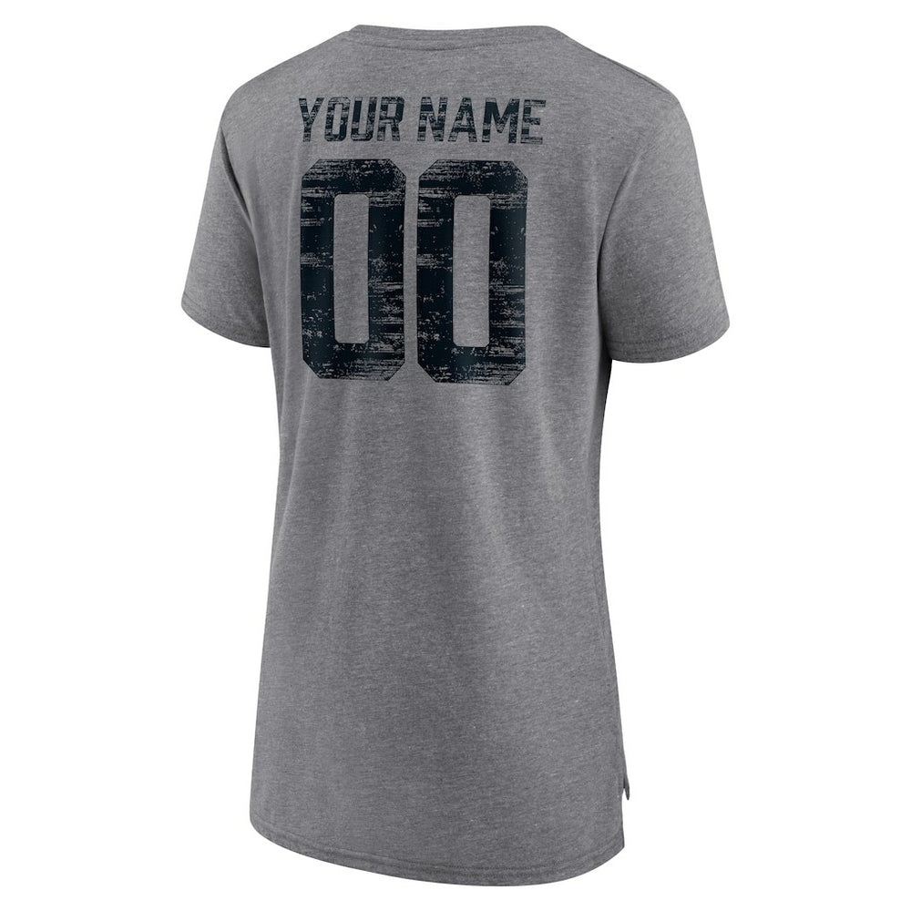 Carolina Panthers Women's Heritage Custom Name & Number Tri-Blend T-Shirt | NFL Near me