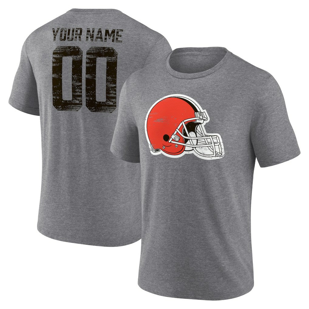 Cleveland Browns Heritage Custom Name & Number Tri-Blend T-Shirt | NFL Online