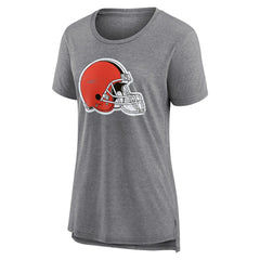 Cleveland Browns Women's Heritage Custom Name & Number Tri-Blend T-Shirt | NFL Outlet