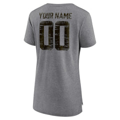 Cleveland Browns Women's Heritage Custom Name & Number Tri-Blend T-Shirt | NFL Outlet
