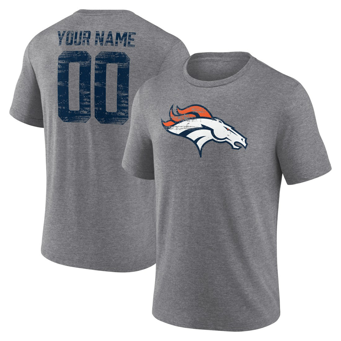 Denver Broncos Heritage Custom Name & Number Tri-Blend T-Shirt | NFL Near me