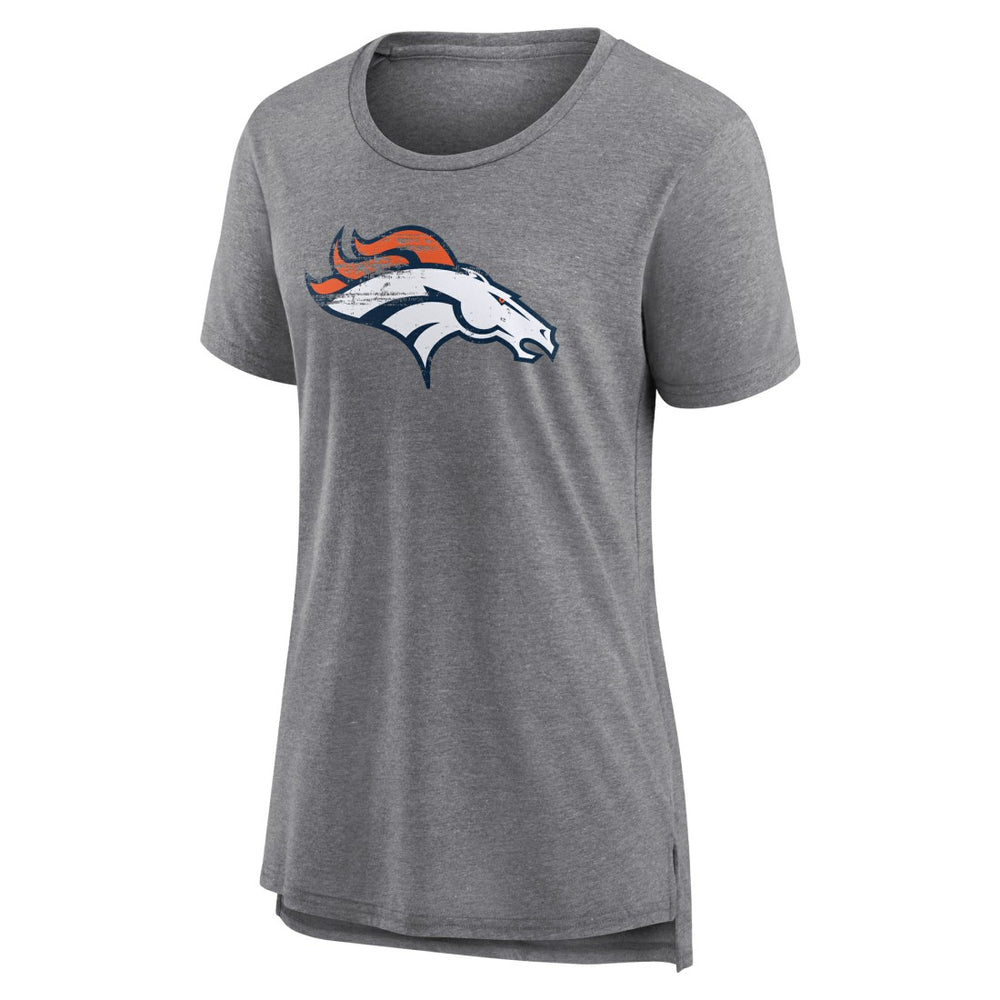 Denver Broncos Women's Heritage Custom Name & Number Tri-Blend T-Shirt | NFL Sale