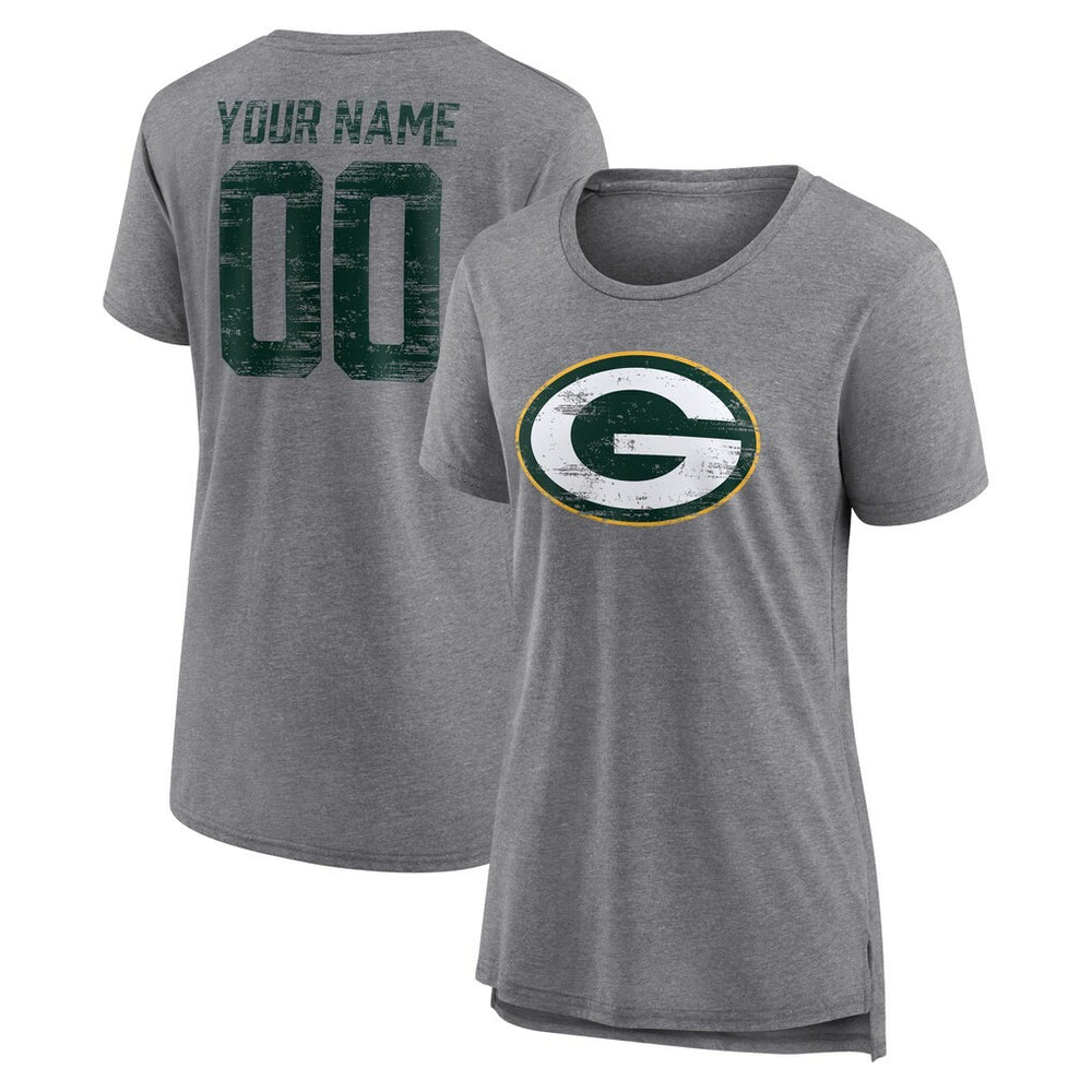 Green Bay Packers Women's Heritage Custom Name & Number Tri-Blend T-Shirt | NFL On sale