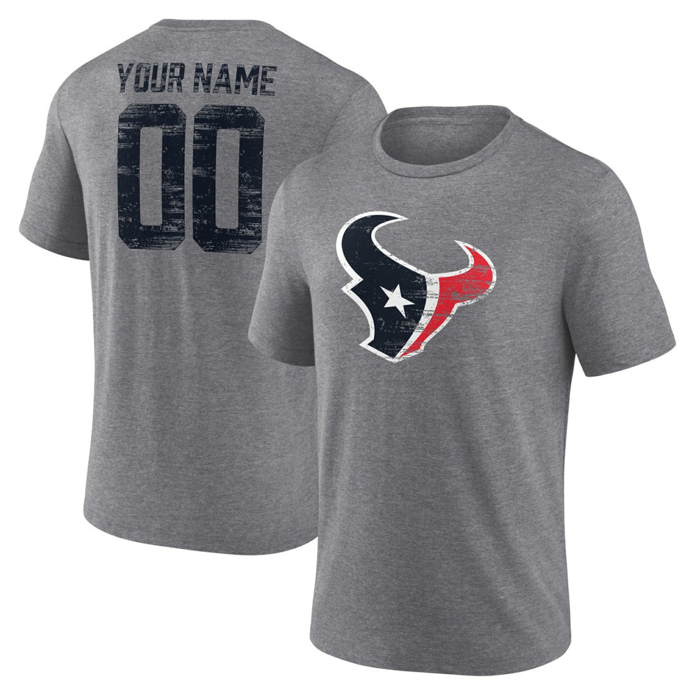 Houston Texans Heritage Custom Name & Number Tri-Blend T-Shirt | NFL Near me