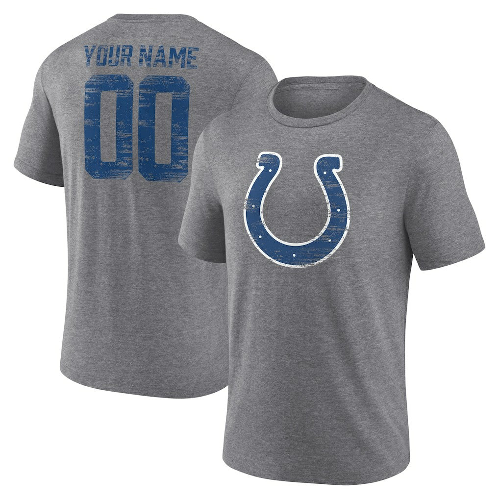 Indianapolis Colts Heritage Custom Name & Number Tri-Blend T-Shirt | NFL US