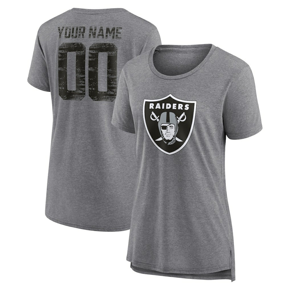 Las Vegas Raiders Women's Heritage Custom Name & Number Tri-Blend T-Shirt | NFL On sale