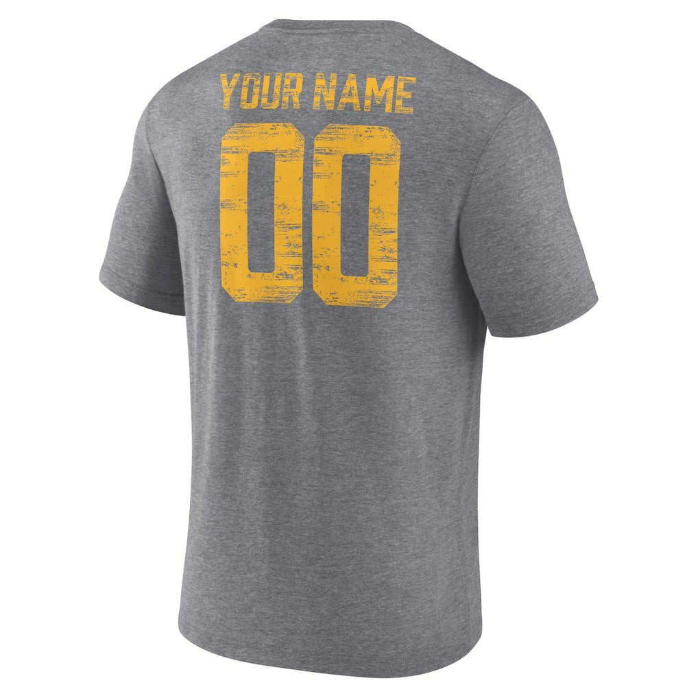 Los Angeles Chargers Heritage Custom Name & Number Tri-Blend T-Shirt | NFL Hot