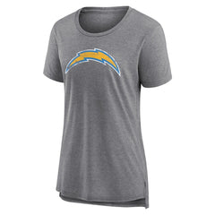 Los Angeles Chargers Women's Heritage Custom Name & Number Tri-Blend T-Shirt | NFL Outlet