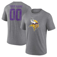 Minnesota Vikings Heritage Custom Name & Number Tri-Blend T-Shirt | NFL Discount