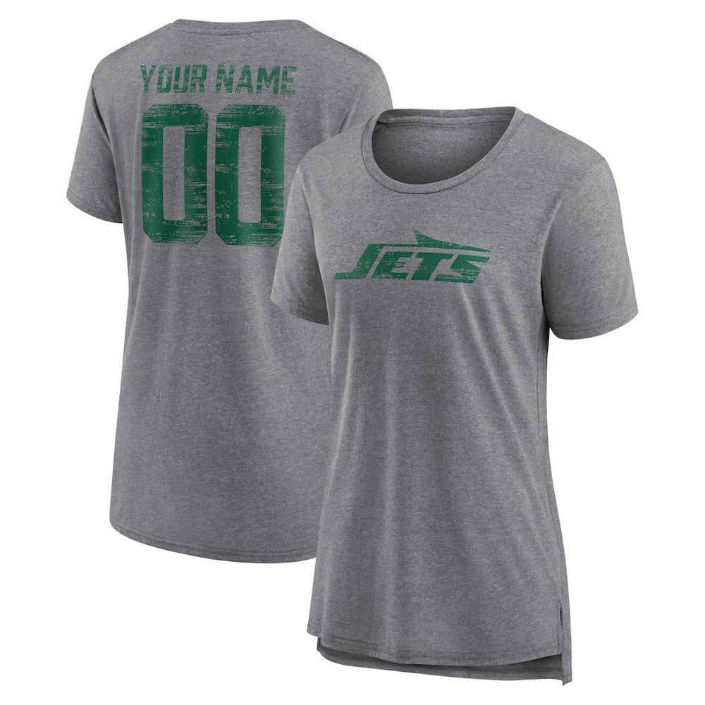 New York Jets Women's Heritage Custom Name & Number Tri-Blend T-Shirt | NFL Near me