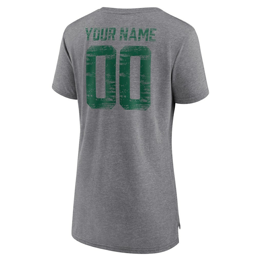 New York Jets Women's Heritage Custom Name & Number Tri-Blend T-Shirt | NFL Near me