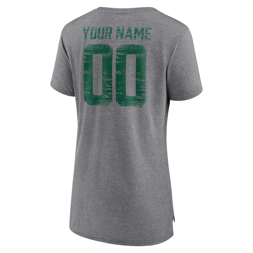 New York Jets Women's Heritage Custom Name & Number Tri-Blend T-Shirt | NFL Near me