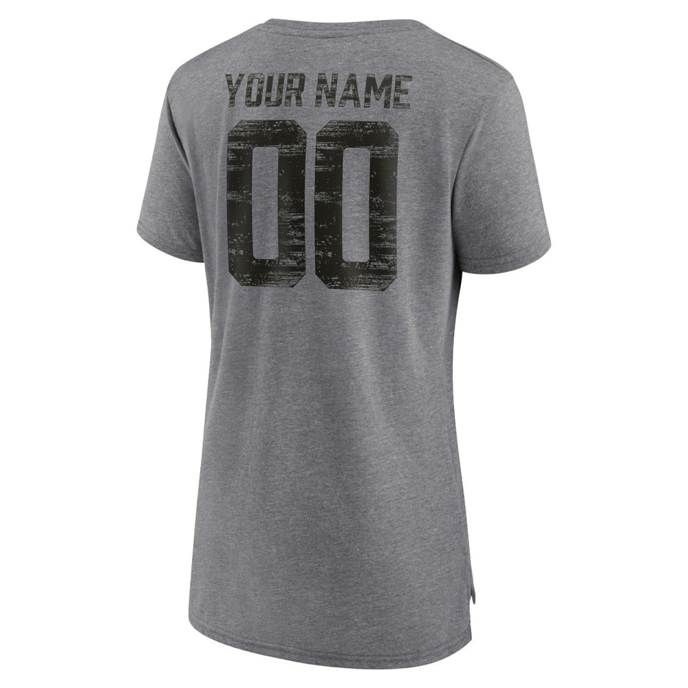 Tampa Bay Buccaneers Women's Heritage Custom Name & Number Tri-Blend T-Shirt | NFL Hot