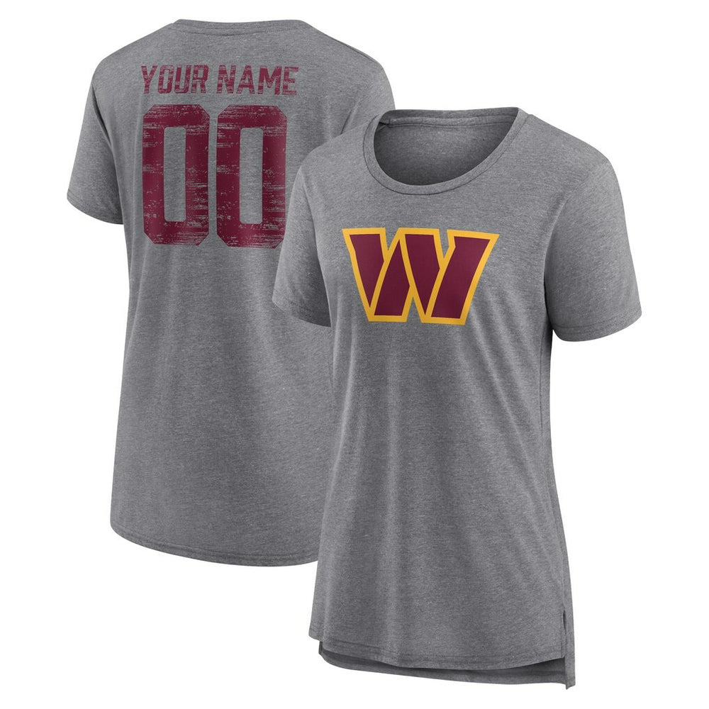 Washington Commanders Women's Heritage Custom Name & Number Tri-Blend T-Shirt | NFL US