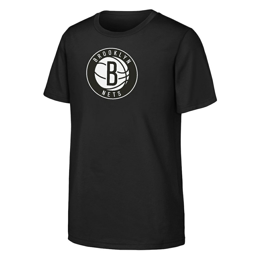 Black Brooklyn Nets Outerstuff Youth Primary Logo T-Shirt | NBA