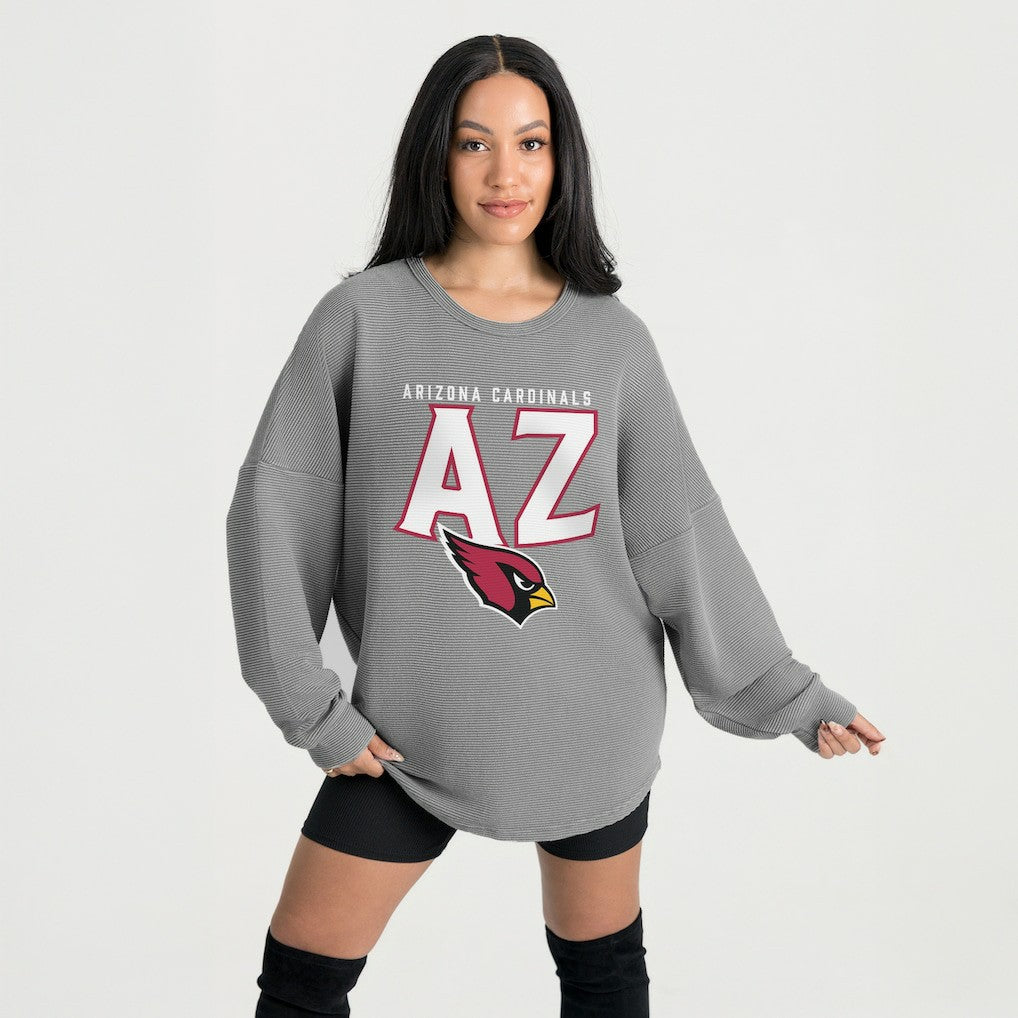 Arizona Cardinals Gameday Couture Women's Oversized Pure Motion Corded Sweatshirt | NFL Outlet