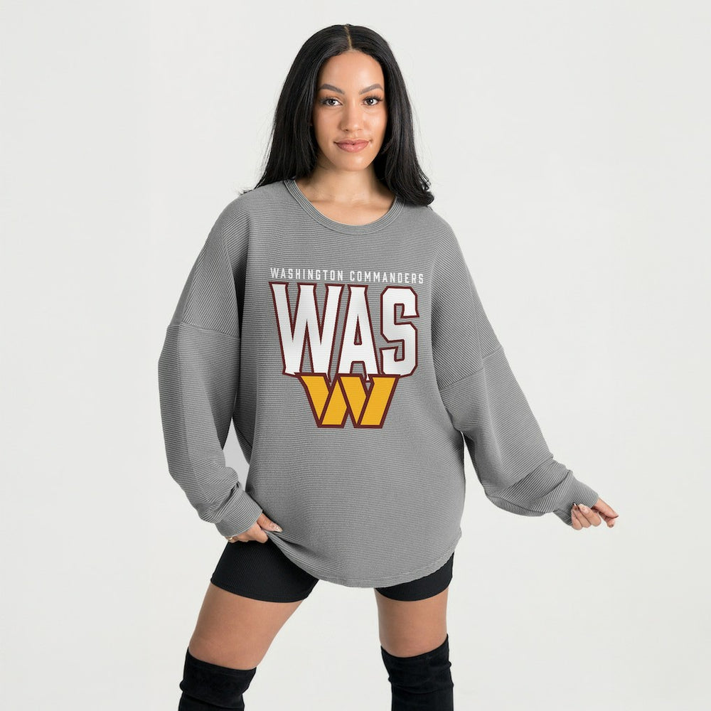 Washington Commanders Gameday Couture Women's Oversized Pure Motion Corded Sweatshirt | NFL Discount
