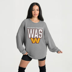Washington Commanders Gameday Couture Women's Oversized Pure Motion Corded Sweatshirt | NFL Discount