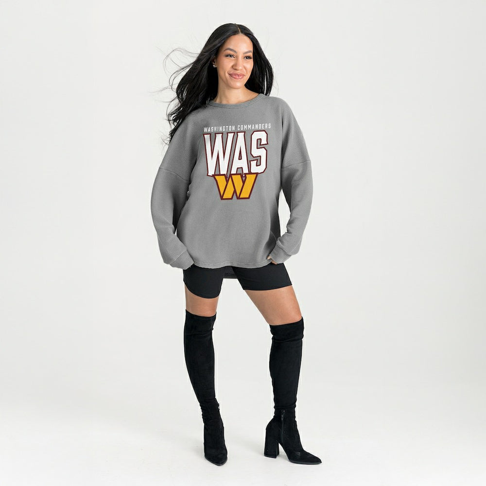 Washington Commanders Gameday Couture Women's Oversized Pure Motion Corded Sweatshirt | NFL Discount