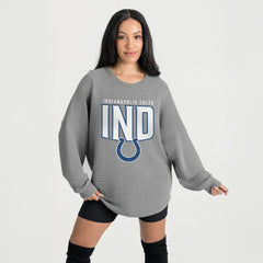 Indianapolis Colts Gameday Couture Women's Oversized Pure Motion Corded Sweatshirt | NFL On sale