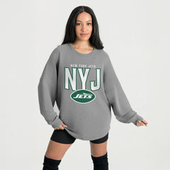 New York Jets Gameday Couture Women's Oversized Pure Motion Corded Sweatshirt | NFL Discount