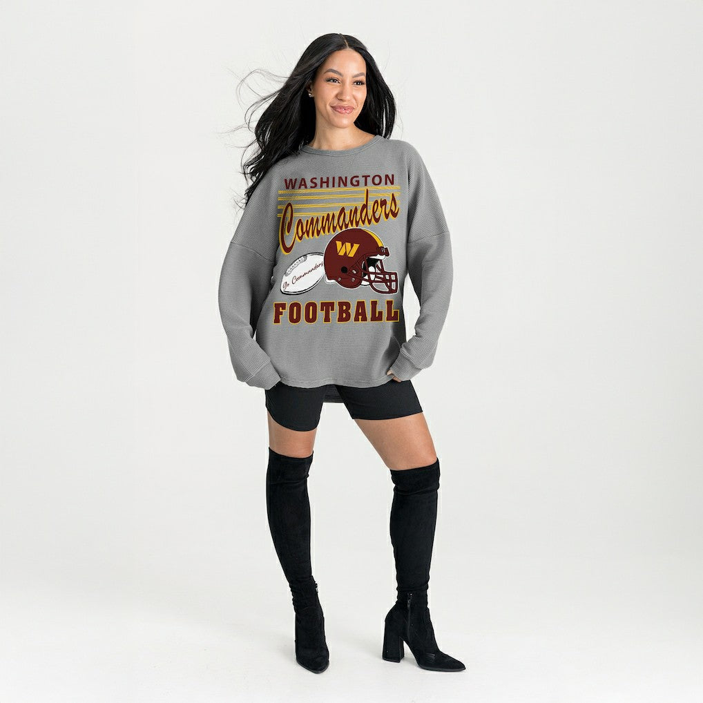 Washington Commanders Gameday Couture Women's Oversized Sweet Victory Corded Sweatshirt | NFL Outlet