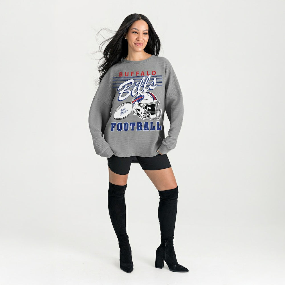 Buffalo Bills Gameday Couture Women's Oversized Sweet Victory Corded Sweatshirt | NFL Outlet