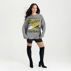 Green Bay Packers Gameday Couture Women's Oversized Sweet Victory Corded Sweatshirt | NFL Discount