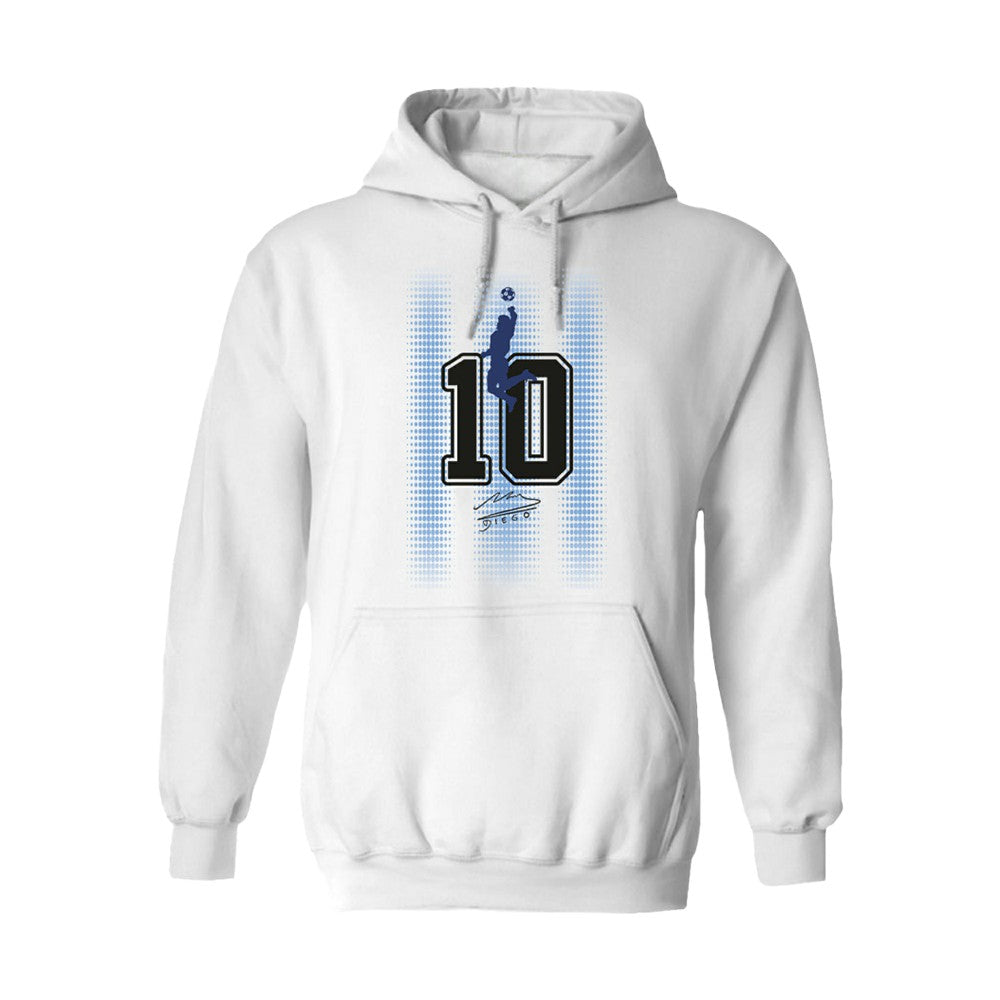 Diego Maradona Argentina National Team Vive La Fete Women's Number & Signature Pullover Hoodie for sale - White