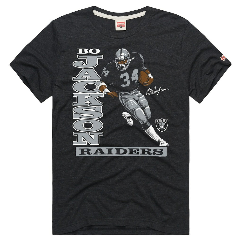 Las Vegas Raiders Bo Jackson  Homage Unisex Retired Player Classic Caricature T-Shirt | NFL Hot