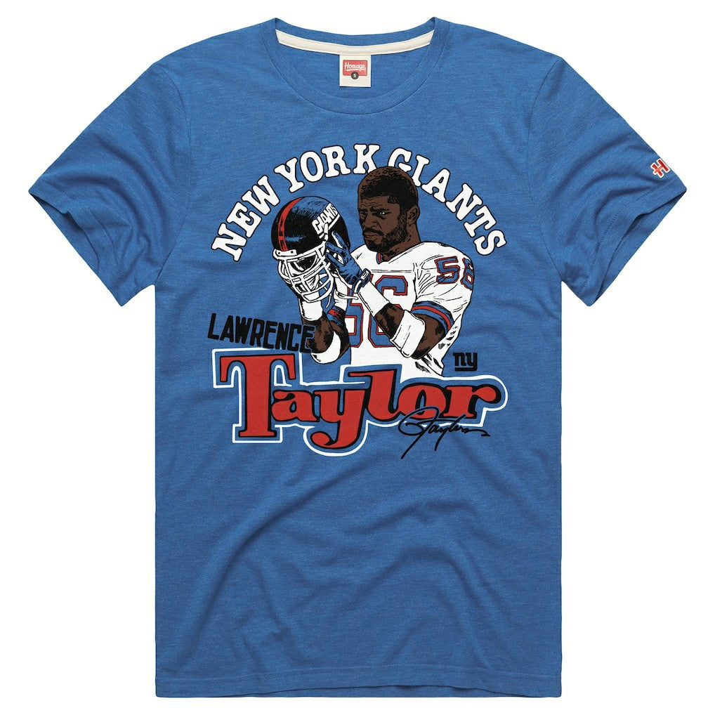 New York Giants Lawrence Taylor  Homage Unisex Retired Player Classic Caricature Tri-Blend T-Shirt | NFL On sale
