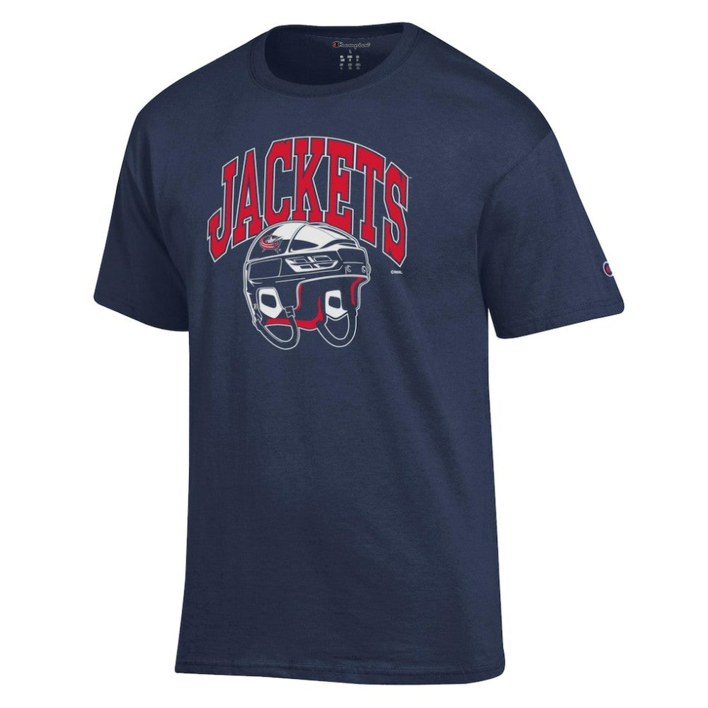 Columbus Blue Jackets Champion Helmet T-Shirt -  NHL T-shirts