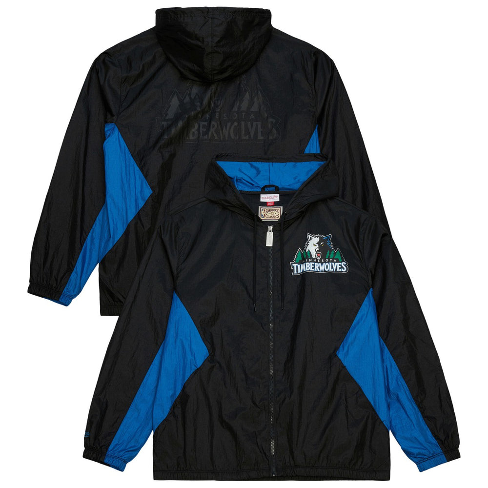 Black Minnesota Timberwolves Playmaker Full-Zip Hooded Windbreaker Jacket | NBA