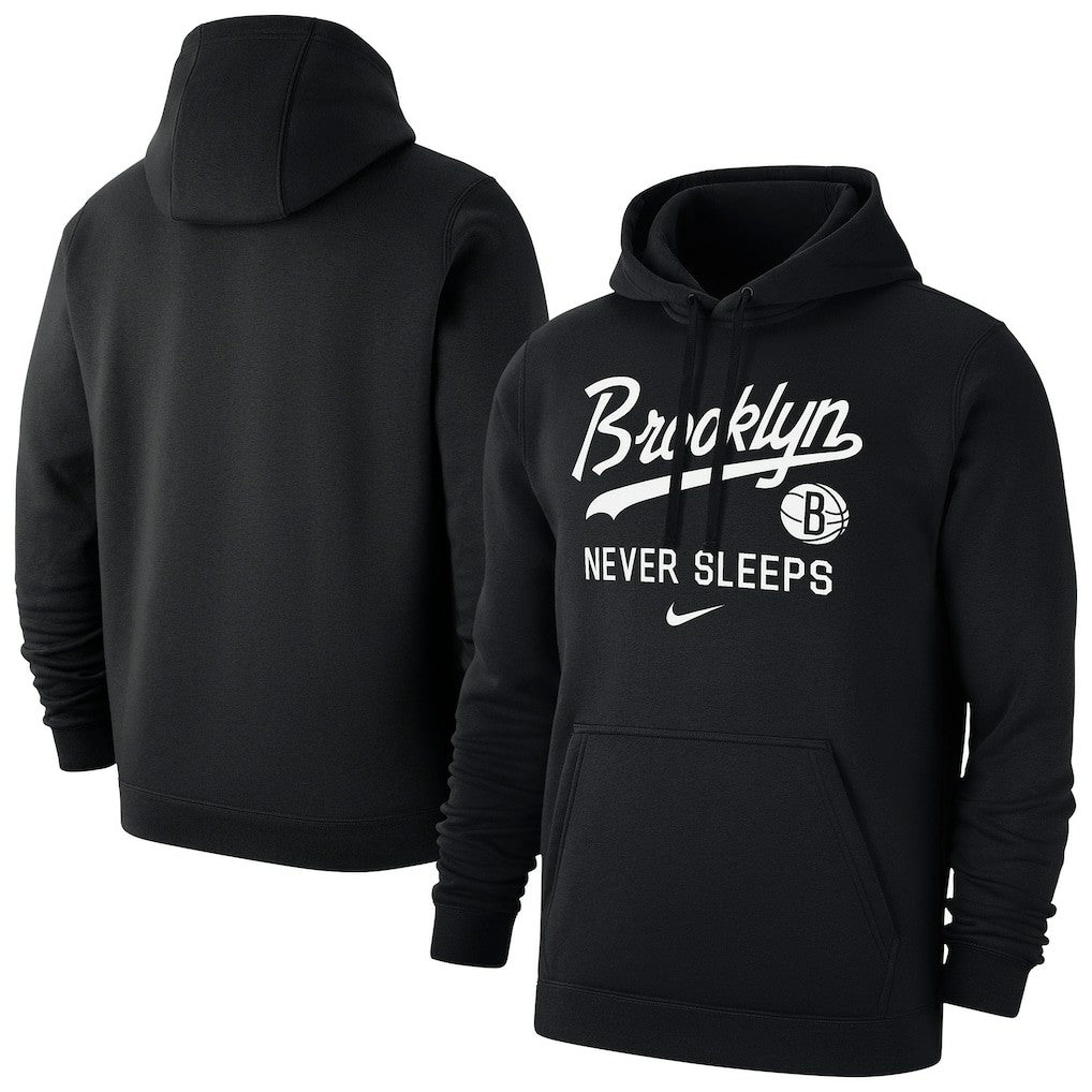 Black Brooklyn Nets Brooklyn Never Sleeps Club Hoodie | NBA
