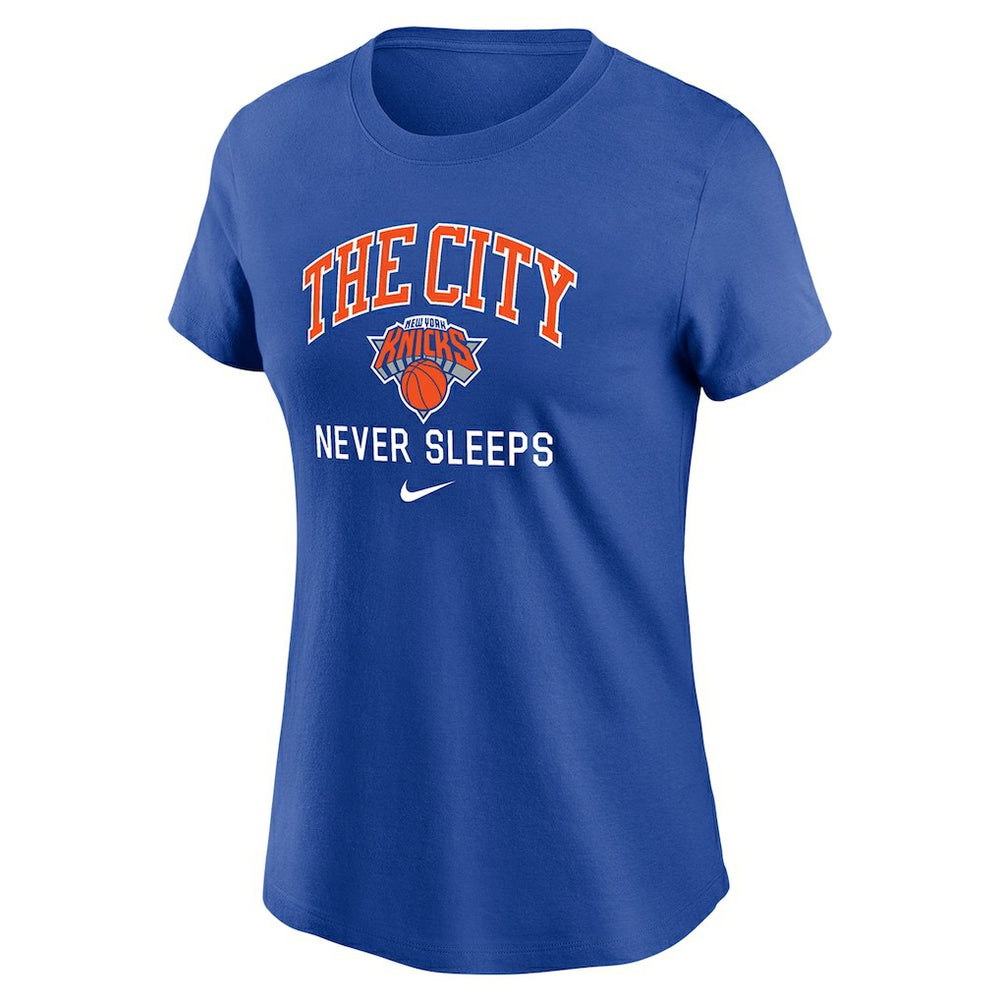 Blue New York Knicks Women's The City Never Sleeps T-Shirt | NBA