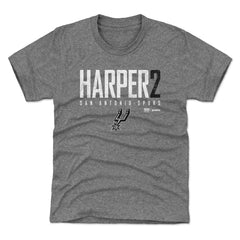 Heather Gray Dylan Harper San Antonio Spurs 500 Level Youth Elite Name & Number T-Shirt | NBA