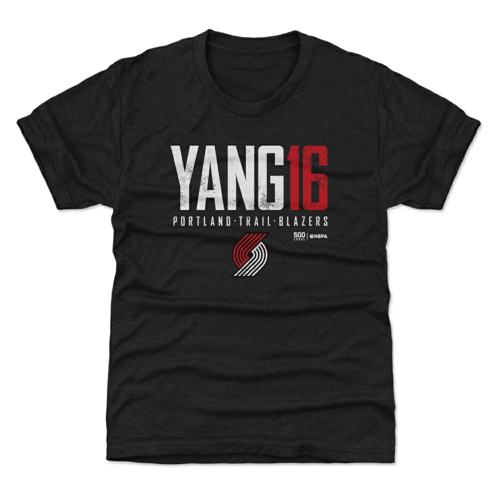 Black Yang Hansen Portland Trail Blazers 500 Level Youth Elite Name & Number T-Shirt | NBA