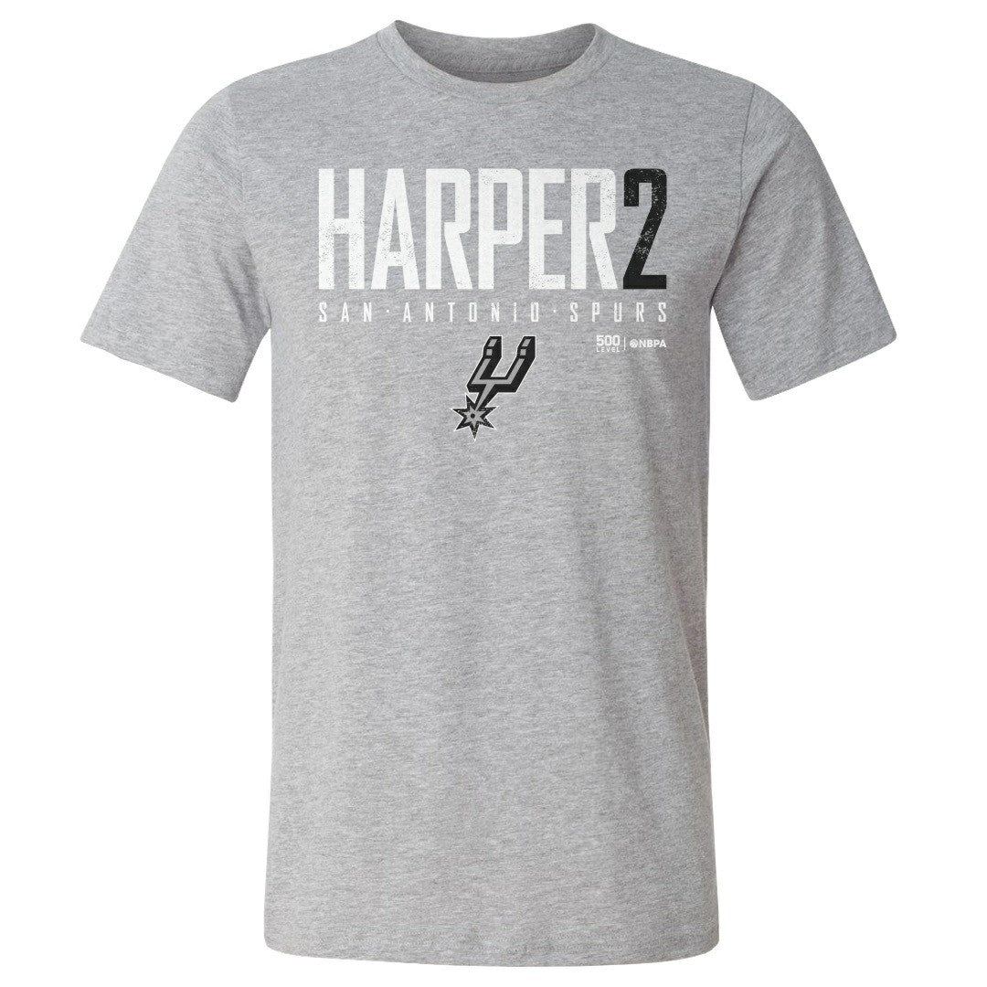 Heather Gray Dylan Harper San Antonio Spurs 500 Level Elite T-Shirt | NBA