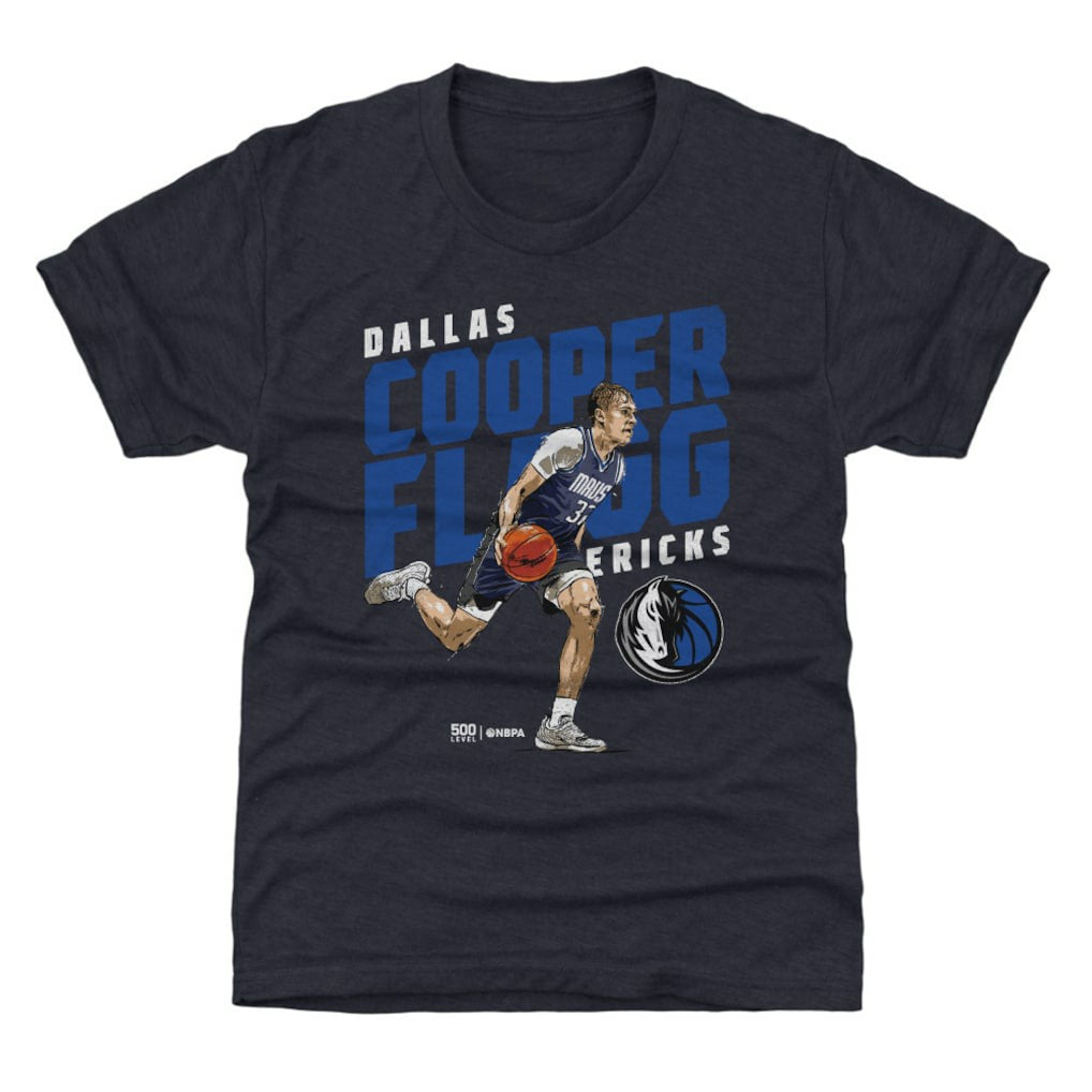 Navy Cooper Flagg Dallas Mavericks 500 Level Youth Slant T-Shirt sale | NBA
