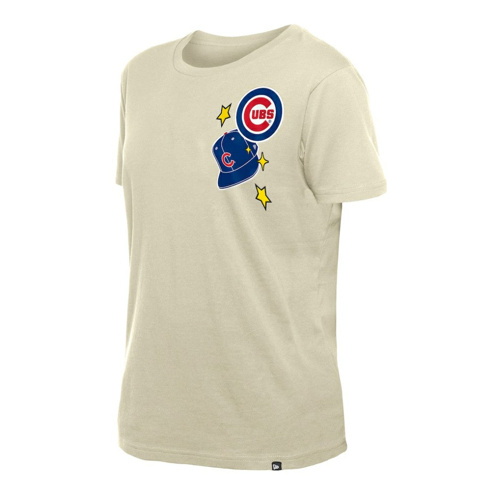 Chicago Cubs New Era Women's Stars & Cap T-Shirt - MLB T-shirts