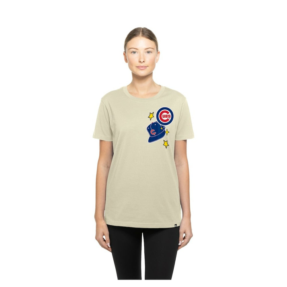 Chicago Cubs New Era Women's Stars & Cap T-Shirt - MLB T-shirts