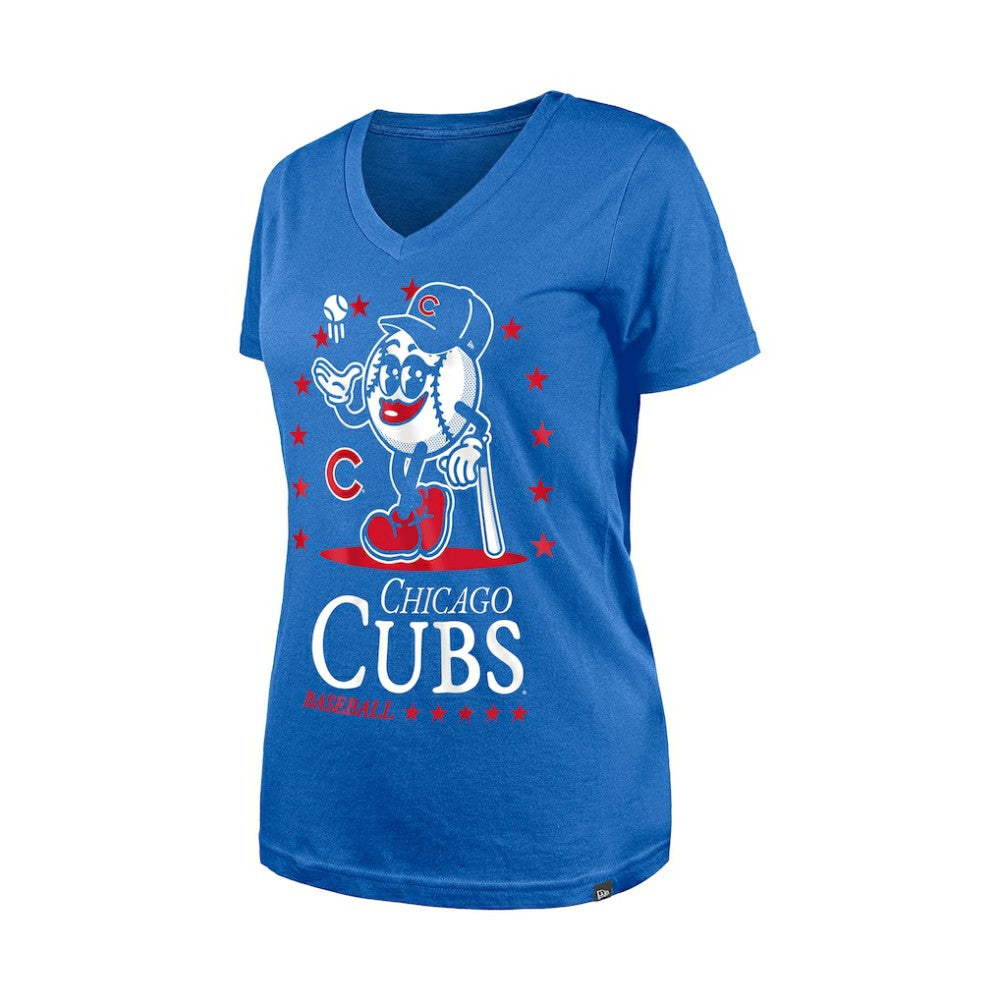 Chicago Cubs New Era Women's Little Miss 2 V-Neck T-Shirt - MLB T-shirts