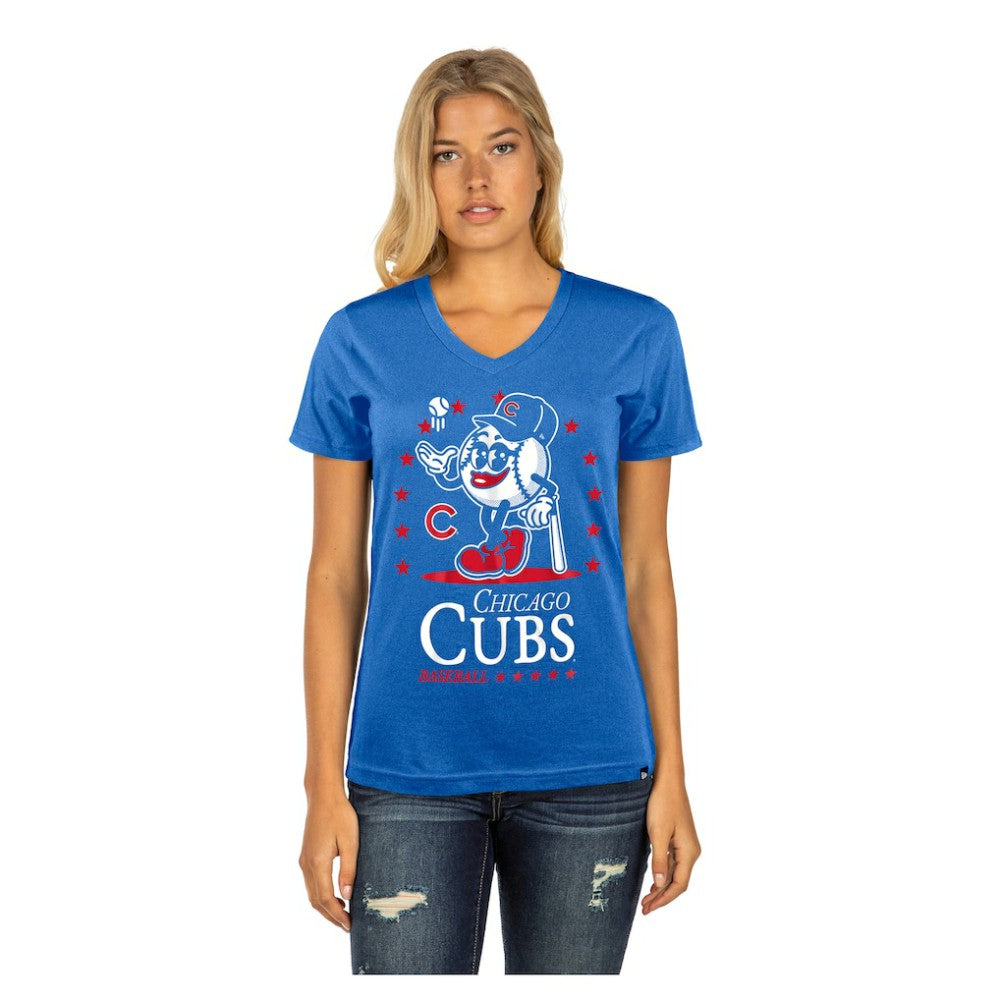 Chicago Cubs New Era Women's Little Miss 2 V-Neck T-Shirt - MLB T-shirts