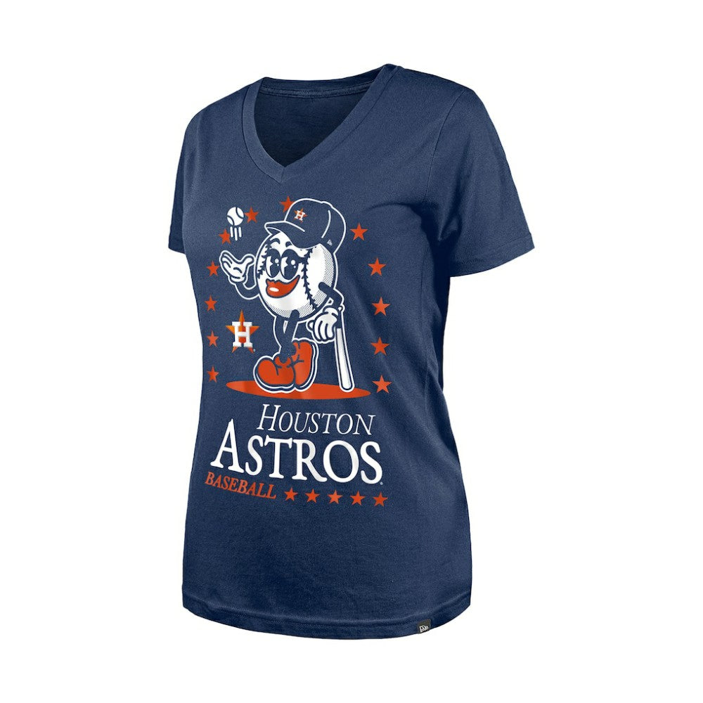 Houston Astros New Era Women's Little Miss 2 V-Neck T-Shirt - MLB T-shirts