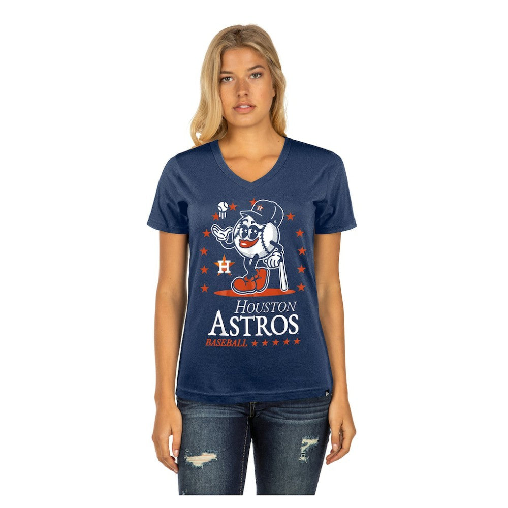 Houston Astros New Era Women's Little Miss 2 V-Neck T-Shirt - MLB T-shirts